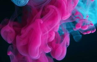 magnifique bleu et rose coloré fumée sous-marin. abstrait prime Contexte illustration conception. photo