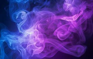 violet et bleu fumé lisse Contexte. abstrait violet brouillard dans noir Couleur pour toile de fond et bannière illustration. photo
