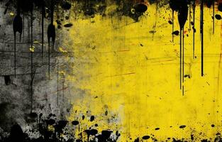 noir et Jaune grunge Contexte. abstrait texture rugueux illustration conception. photo