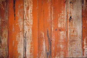 rustique Orange planche de grange mur ai généré photo