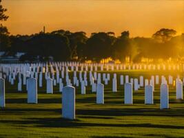 pierre tombale à le nationale héros cimetière, ai généré image photo