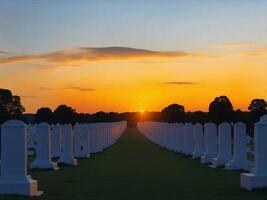 pierre tombale à le nationale héros cimetière, ai généré image photo