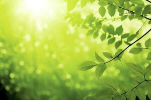 la nature de vert feuille dans jardin à été. Naturel vert feuilles les plantes en utilisant comme printemps Contexte couverture page verdure environnement écologie fond d'écran, produire ai photo