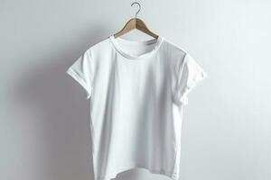 blanc t chemises avec copie espace sur gris arrière-plan, produire ai photo