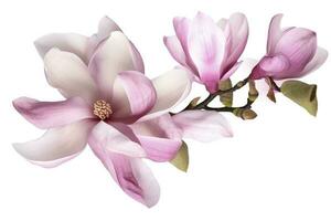 rose magnolia sur transparent Contexte , produire ai photo