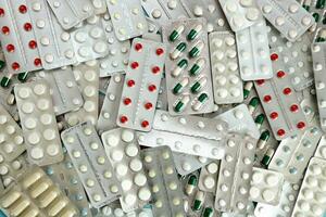 variété de pharmaceutique drogues, gélules, comprimés comme une Contexte photo