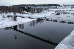 piéton pont - rzhev, Russie. photo