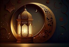 islamique salutation eid mubarak cartes pour musulman vacances.eid-ul-adha Festival fête.. ai généré photo