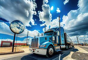 semi camion. camionnage et livraison thème. ai généré. photo