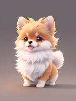 mignonne minuscule hyperréaliste anime chien de pokémon. ai généré. photo