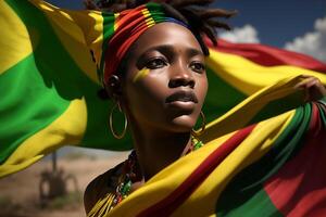 photo célébrer juneteenth un africain femme. ai généré