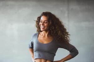 amusement et corps mouvement en forme femme profiter une Danse travail. ai généré photo