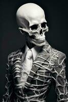 élégant portrait de femelle squelette. génératif ai photo