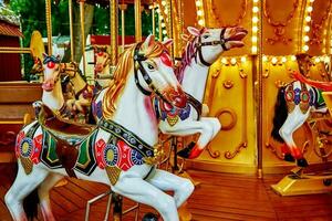 cheval carrousel à amusement parc photo