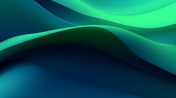 abstrait foncé vert et bleu liquide vague Contexte. ai généré photo