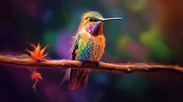magnifique coloré oiseau dans le forêt génératif ai, ai généré photo