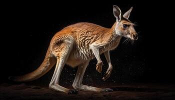 duveteux marsupial des stands alerte, à la recherche à caméra généré par ai photo