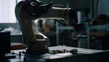 automatique robotique bras contrôles précision ferronnerie production généré par ai photo