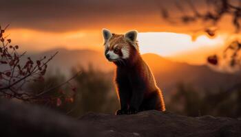 mignonne félin chaton séance dans tranquille forêt généré par ai photo