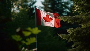 canadien fierté réfléchi dans vibrant l'automne couleurs génératif ai photo