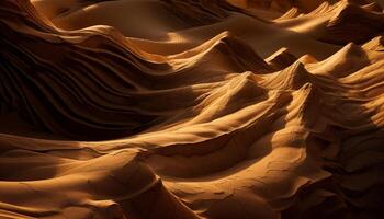 grès vagues créer majestueux rayé le sable dunes généré par ai photo