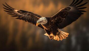 majestueux oiseau de proie se répand ailes dans vol généré par ai photo