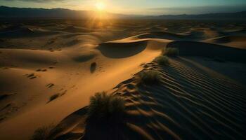 majestueux le sable dunes ondulation dans Afrique chaleur généré par ai photo