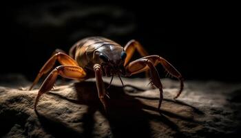 petit arthropode dans la nature Jaune guêpe piqûre douleur généré par ai photo