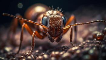 petit arthropodes dans la nature abeille, fourmi, guêpe généré par ai photo