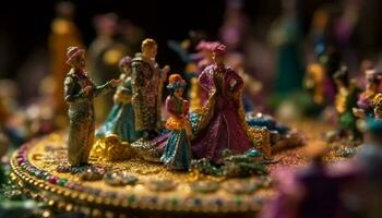 coloré figurines symboliser spiritualité dans Indien culture généré par ai photo