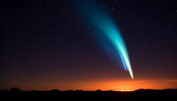 aventure par le majestueux galaxie, en orbite étoile des champs embrasé vibrant couleurs généré par ai photo