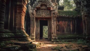 ancien ruines de angkor, une célèbre khmer monument de spiritualité généré par ai photo