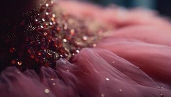 Frais rosée gouttes sur vibrant fleur pétales, la nature beauté brille généré par ai photo