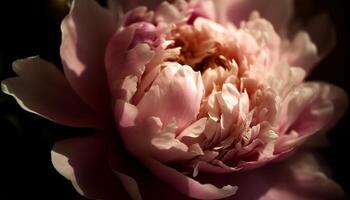 vibrant pivoine fleur dans doux rose, une cadeau de l'amour généré par ai photo