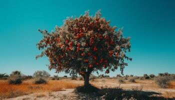 mûr mandarines pendre de vert branches dans une tropical verger généré par ai photo