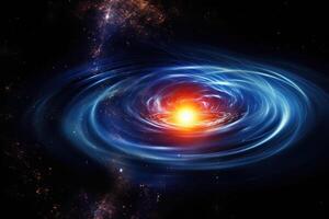galaxie dans une gratuit espace. magnifique neutron étoile explosion avec gamma des rayons dans une loin galaxie, ai généré photo