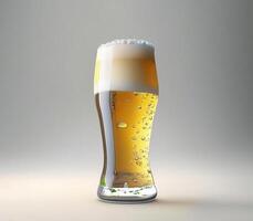 verre de Bière isolé sur blanc, ai généré photo