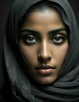 portrait de une magnifique musulman femme photo