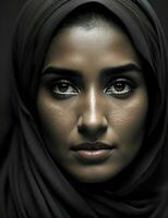 portrait de une magnifique musulman femme photo