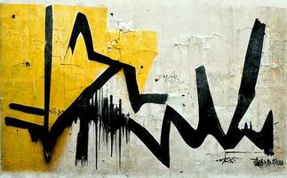génératif ai, encre noir rue graffiti art sur une texturé papier ancien arrière-plan, inspiré par banky. photo