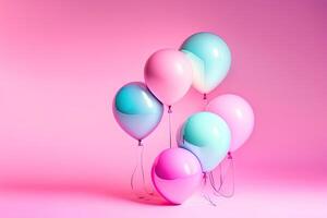 des ballons sur rose Contexte avec copie espace photo