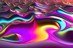violet néon liquide métal surface Contexte. génératif ai photo