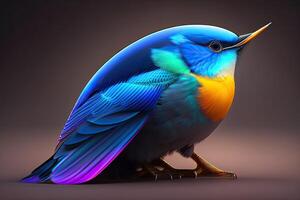 coloré oiseau illustration génératif ai photo