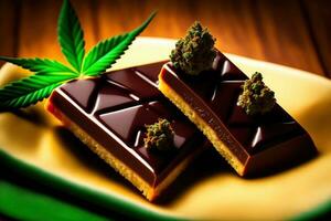 cannabis Chocolat comestibles sucré illustration photo