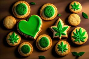cannabis biscuit comestibles avec marijuana photo