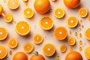 Orange Frais fruit illustration plat allonger photo