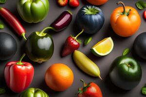 en bonne santé fruit légume Contexte génératif ai photo