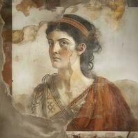 fresque portrait de femme de Pompéi ruines, ancien Rome, Italie, produire ai photo