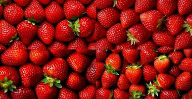 éco fraise. macro de Frais biologique Naturel baies. fruit rouge Contexte - ai généré image photo