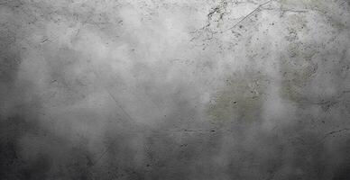 panoramique texture de un vieux gris cassé mur, rayures et frites - ai généré image photo